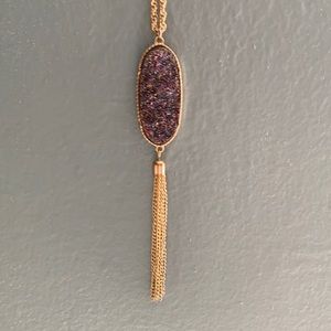 Gold plated necklace with stone pendant